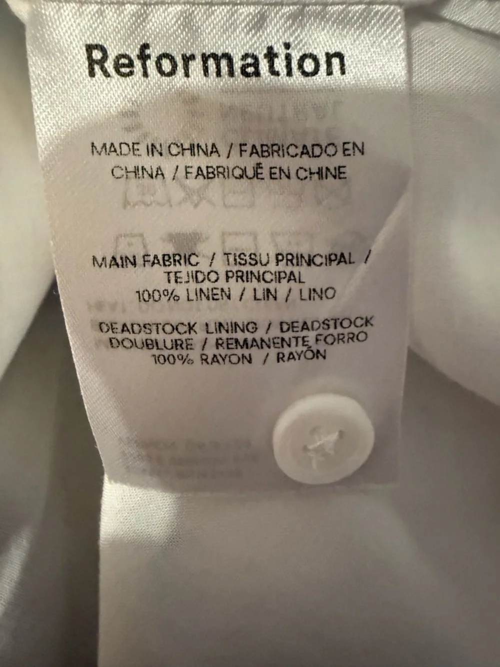 Reformation Jessi Patchwork 100% Linen Breathable Mini Dress Size 6